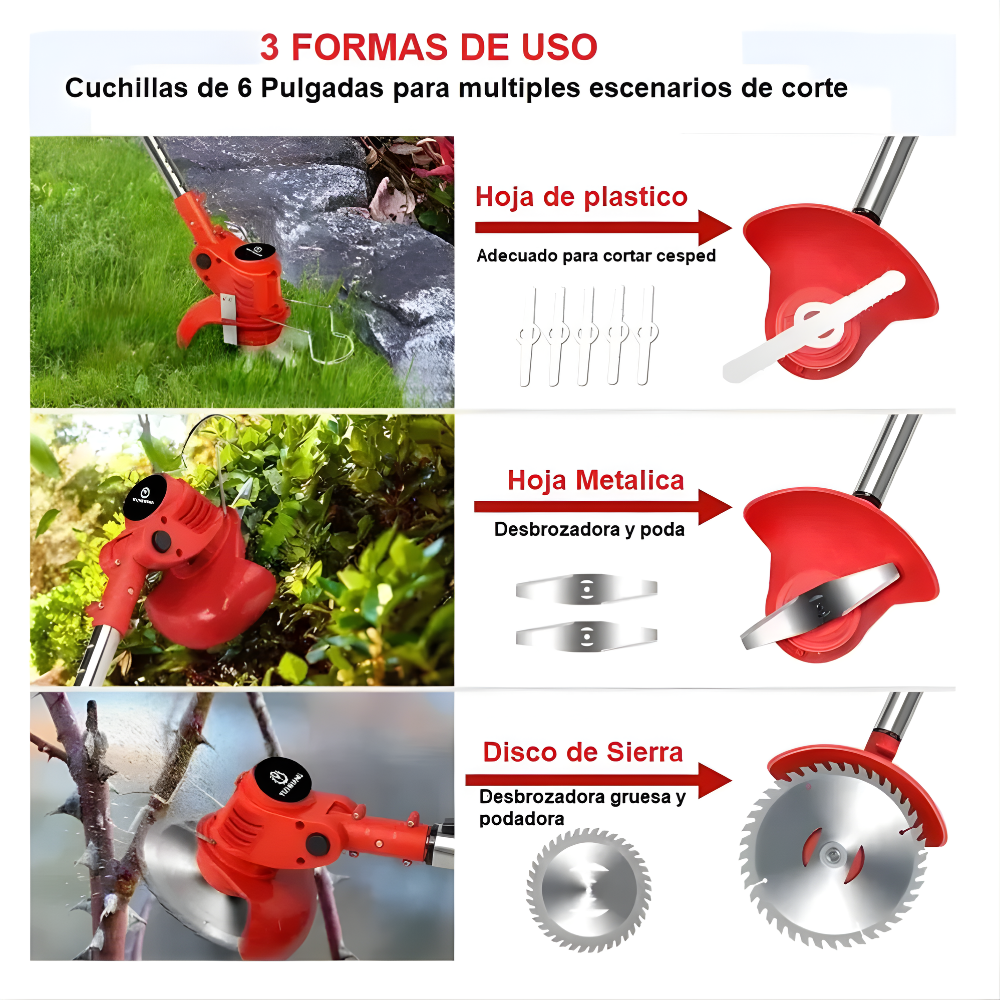 Guadaña Recargable 2xBatería Cesped