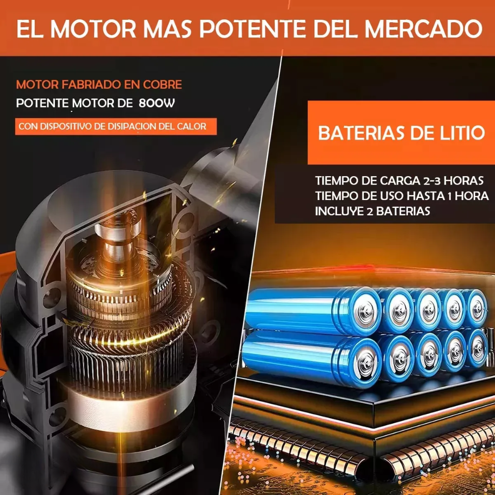 Guadaña Recargable 2xBatería Cesped